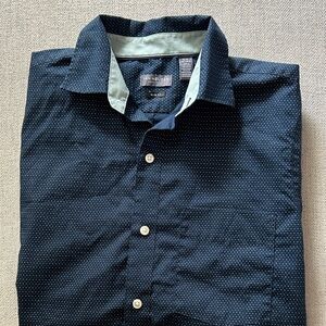 Van Heusen Men's Dark Blue Polka Dot Shirt